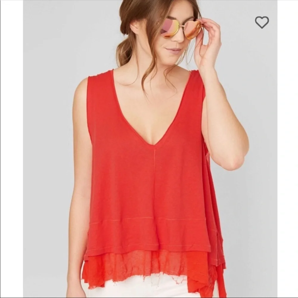 NWT Free People Peachy Tank in Coral - Picture 1 of 8